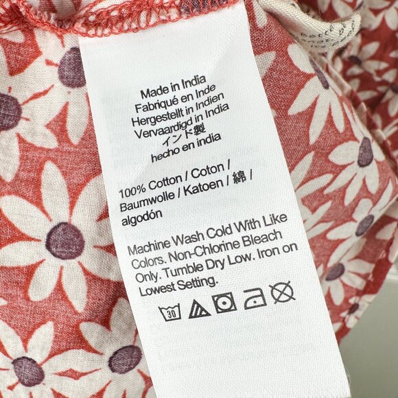 Madewell Wrap Dress Daisy Russet Short Sleeve Summer Flowy Flowers Size 1X - Picture 5 of 5